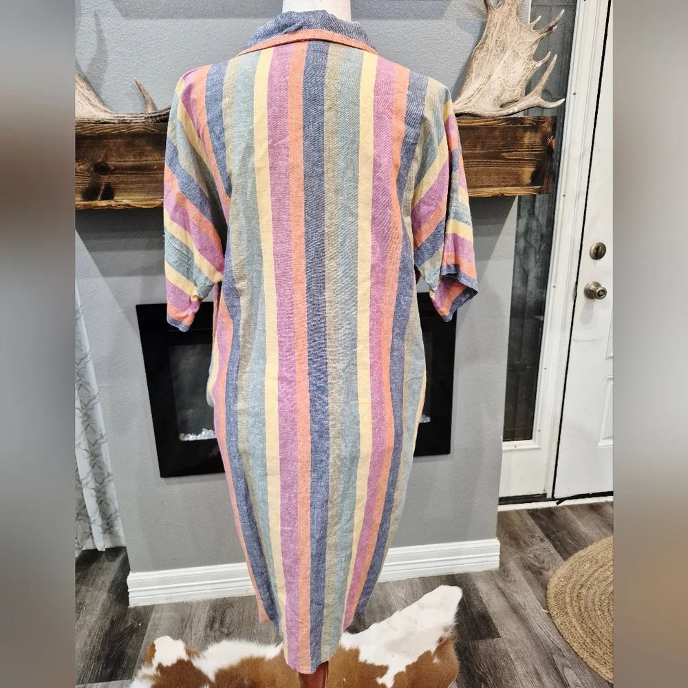 Madewell Shirt Dress Size Large Multicolor Striped Garment - Picture 5 of 7
